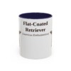 11oz Flat-Coated Retriever Latin Mug, Navy, front view