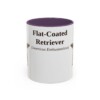 11oz Flat-Coated Retriever Latin Mug, Purple, front view