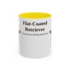 11oz Flat-Coated Retriever Latin Mug, Yellow, front view