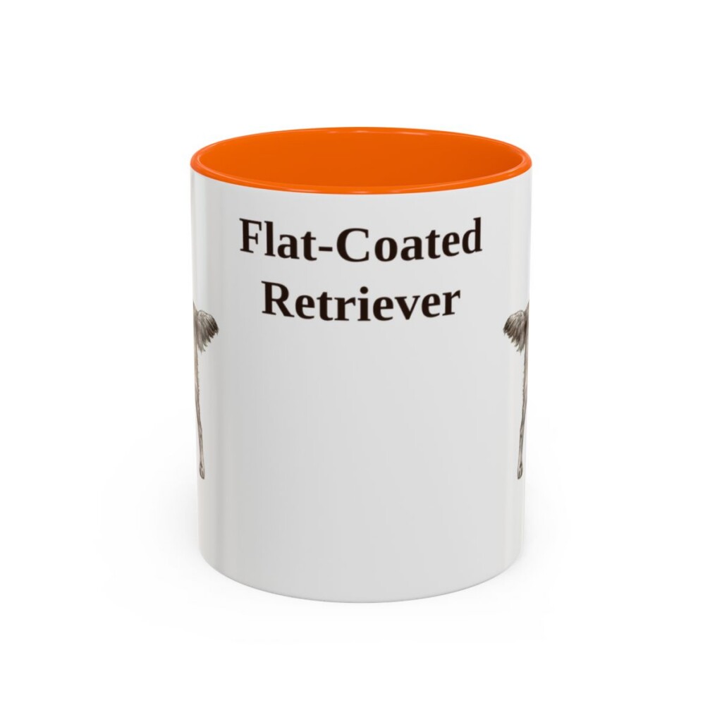 11oz Flat-Coated Retriever Mug, Orange, front view
