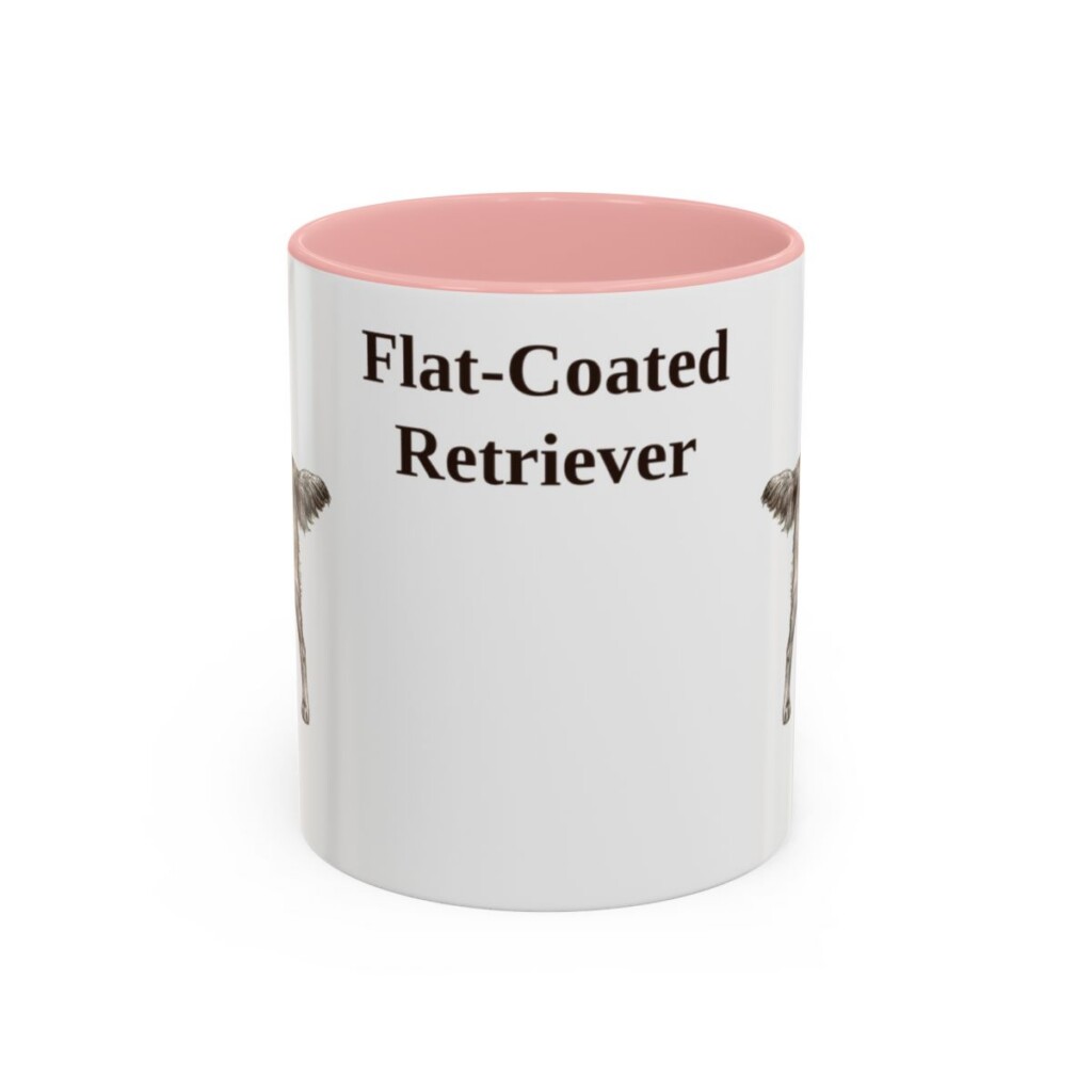 11oz Flat-Coated Retriever Mug, Pink, front view