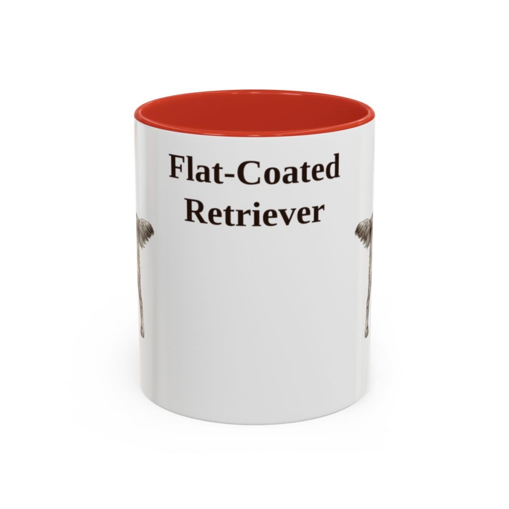 11oz Flat-Coated Retriever Mug, Red, front view