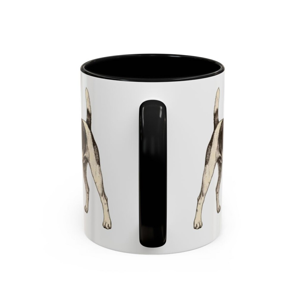11oz Fox Terrier (Smooth) Mug, Black, back view