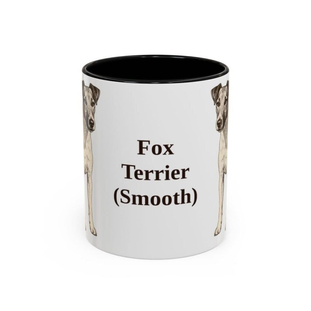 11oz Fox Terrier (Smooth) Mug, Black, front view