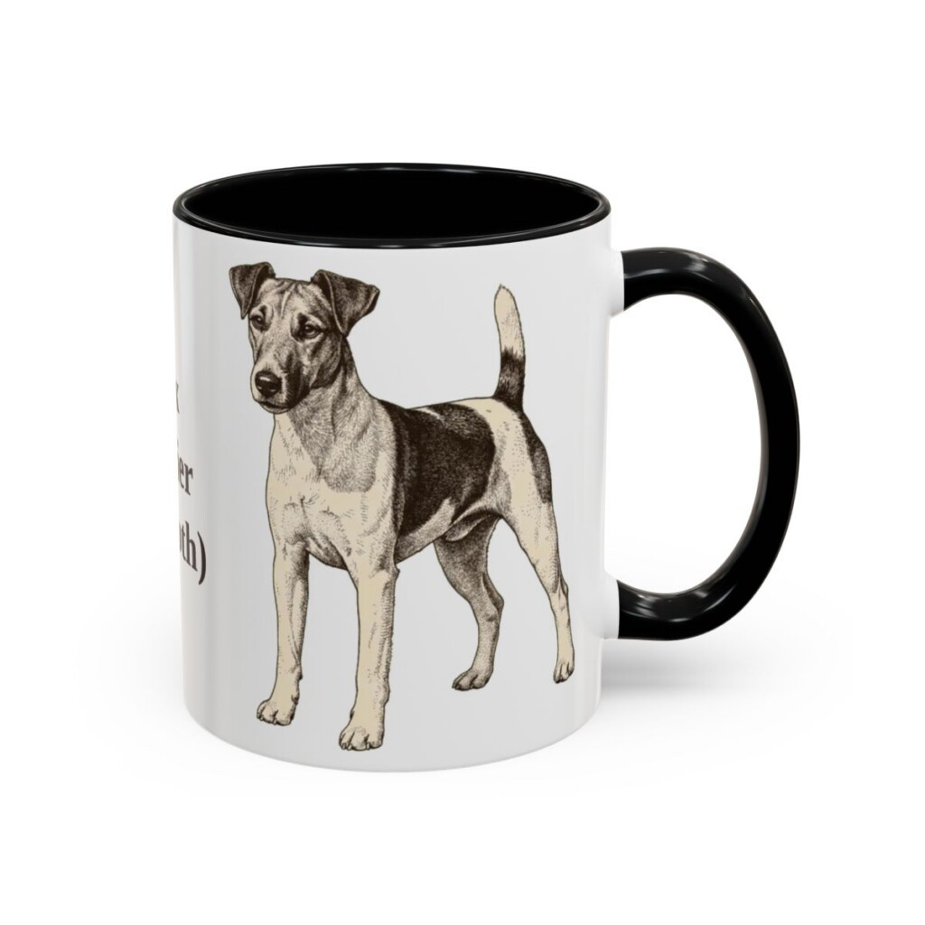 11oz Fox Terrier (Smooth) Mug, Black, right side view