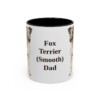 11oz Fox Terrier (Smooth) Dog Dad Mug, Black, front view