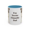 11oz Fox Terrier (Smooth) Dog Dad Mug, Light Blue, front view