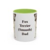 11oz Fox Terrier (Smooth) Dog Dad Mug, Light Green, front view