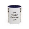 11oz Fox Terrier (Smooth) Dog Dad Mug, Navy, front view