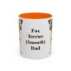 11oz Fox Terrier (Smooth) Dog Dad Mug, Orange, front view