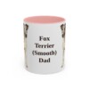 11oz Fox Terrier (Smooth) Dog Dad Mug, Pink, front view