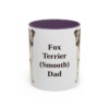 11oz Fox Terrier (Smooth) Dog Dad Mug, Purple, front view