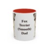 11oz Fox Terrier (Smooth) Dog Dad Mug, Red, front view