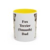 11oz Fox Terrier (Smooth) Dog Dad Mug, Yellow, front view