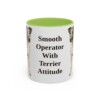 11oz Funny Fox Terrier (Smooth) Mug, Light Green, front view