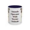 11oz Funny Fox Terrier (Smooth) Mug, Navy, front view