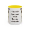 11oz Funny Fox Terrier (Smooth) Mug, Yellow, front view
