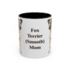 11oz Fox Terrier (Smooth) Dog Mom Mug, Black, front view