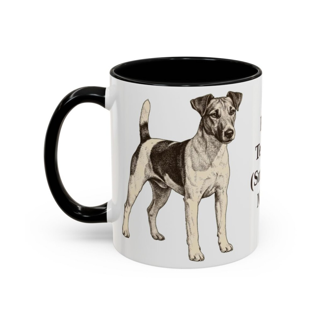 11oz Fox Terrier (Smooth) Dog Mom Mug, Black, left side view