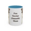 11oz Fox Terrier (Smooth) Dog Mom Mug, Light Blue, front view