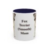 11oz Fox Terrier (Smooth) Dog Mom Mug, Navy, front view