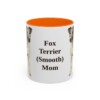 11oz Fox Terrier (Smooth) Dog Mom Mug, Orange, front view