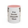 11oz Fox Terrier (Smooth) Dog Mom Mug, Pink, front view