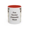 11oz Fox Terrier (Smooth) Dog Mom Mug, Red, front view