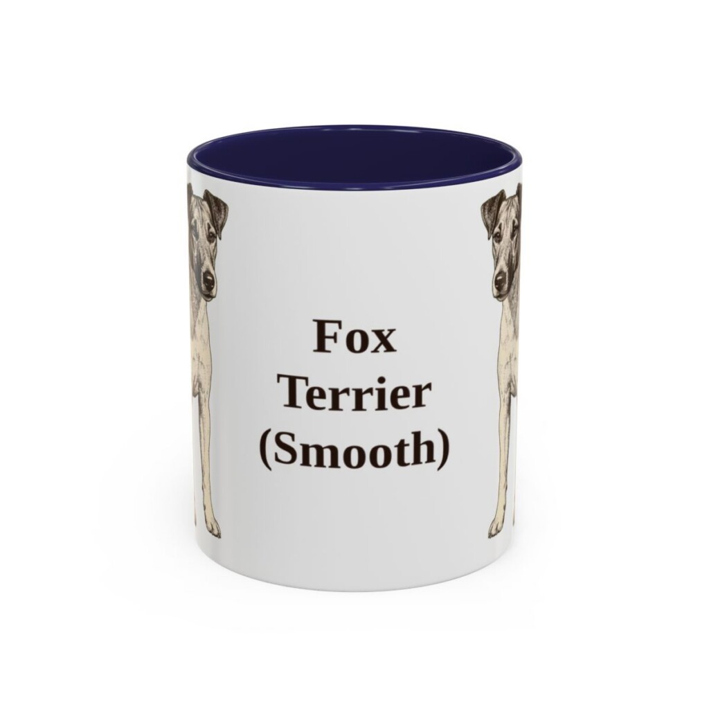 11oz Fox Terrier (Smooth) Mug, Navy, front view