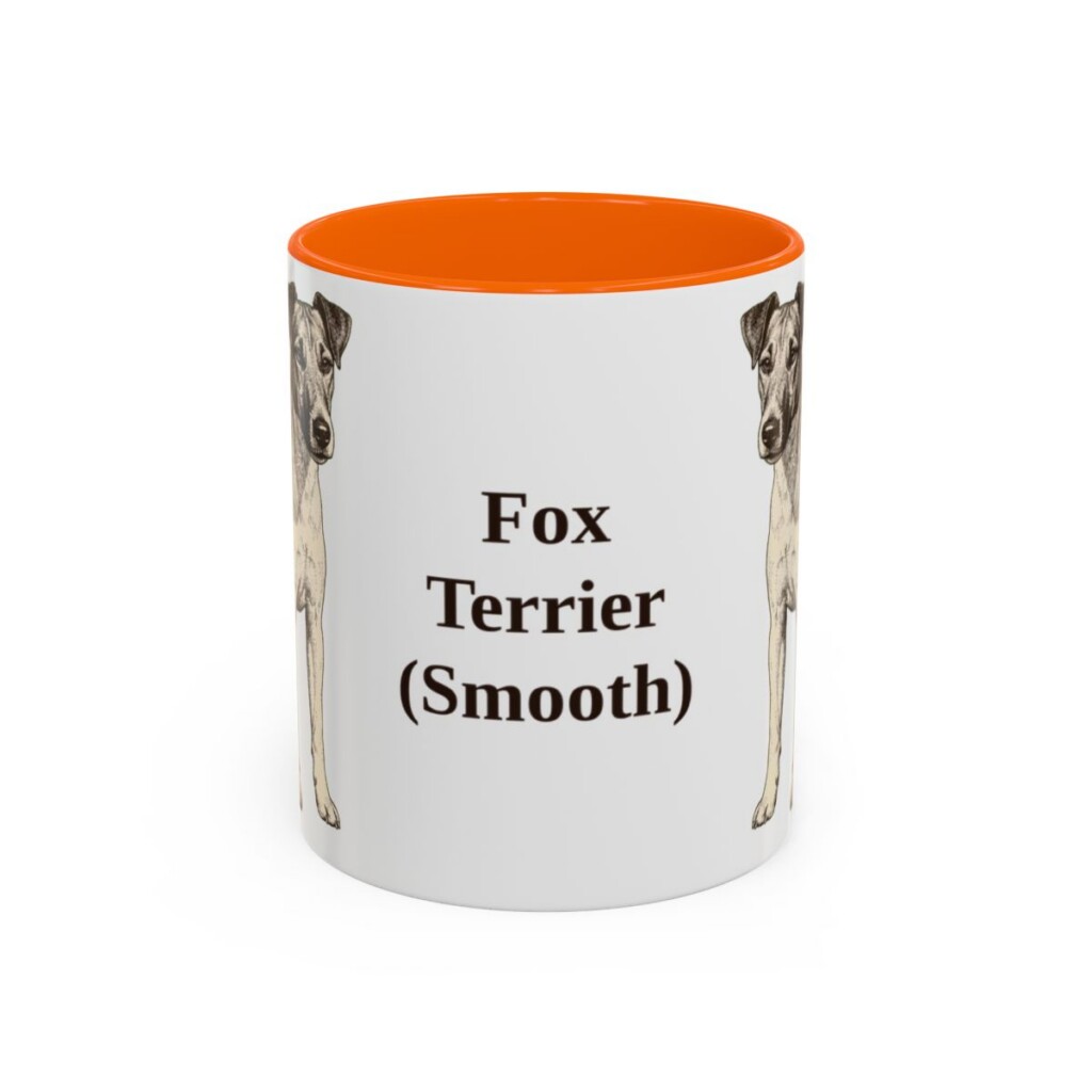 11oz Fox Terrier (Smooth) Mug, Orange, front view