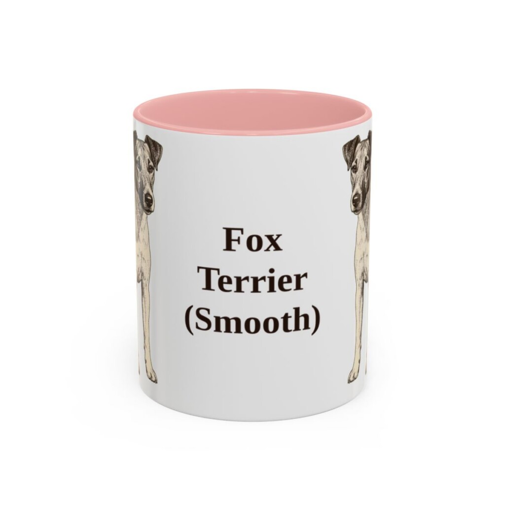 11oz Fox Terrier (Smooth) Mug, Pink, front view