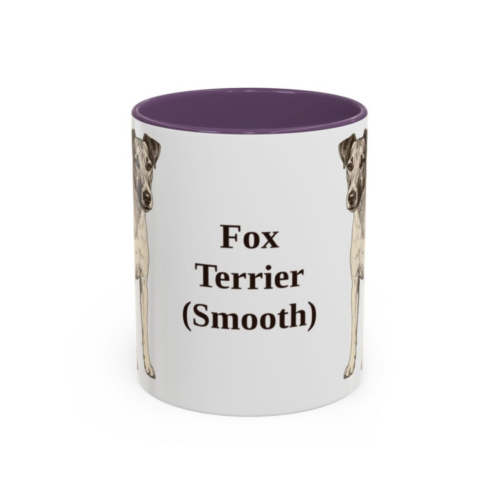 11oz Fox Terrier (Smooth) Mug, Purple, front view