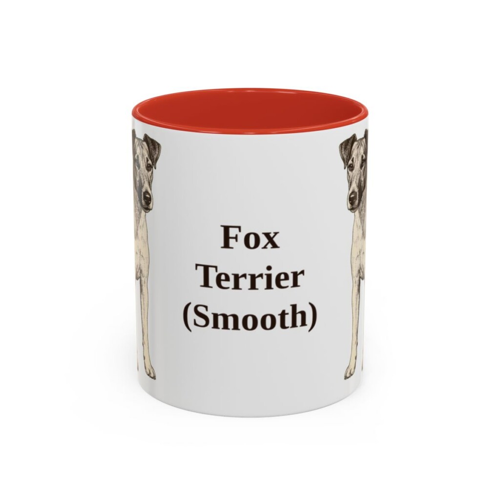 11oz Fox Terrier (Smooth) Mug, Red, front view