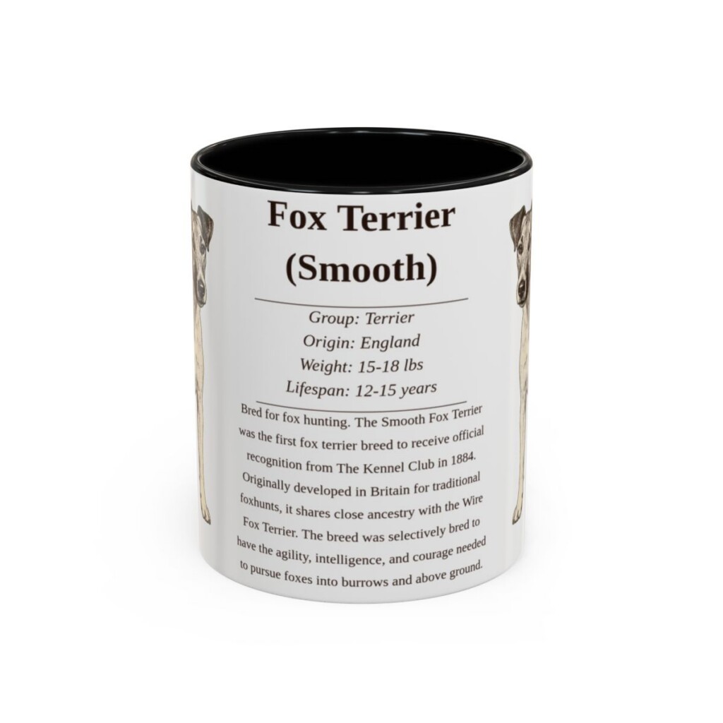 11oz Fox Terrier (Smooth) Mug, Black, front view
