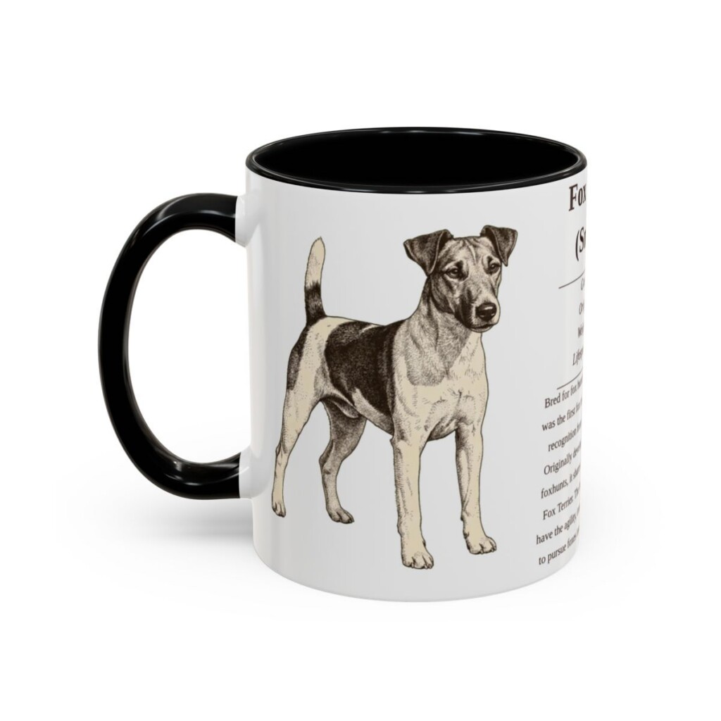 11oz Fox Terrier (Smooth) Mug, Black, left side view