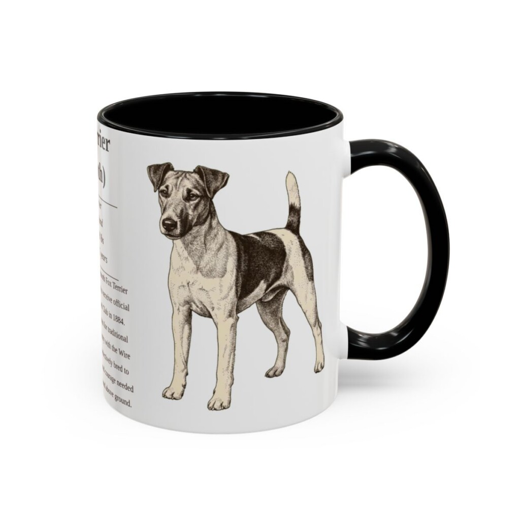 11oz Fox Terrier (Smooth) Mug, Black, right side view