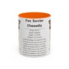 11oz Fox Terrier (Smooth) Mug, Orange, front view