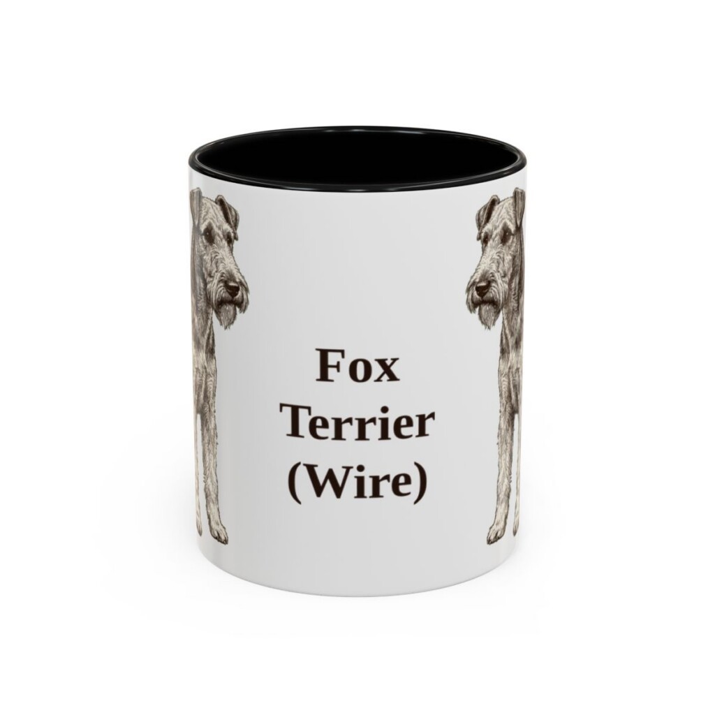 11oz-fox-terrier-wire-mug-black-front 11oz Fox Terrier (Wire) Mug, Black, front view
