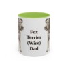 11oz-fox-terrier-wire-mug-dad-light-green 11oz Fox Terrier (Wire) Dog Dad Mug, Light Green, front view