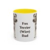 11oz-fox-terrier-wire-mug-dad-yellow 11oz Fox Terrier (Wire) Dog Dad Mug, Yellow, front view
