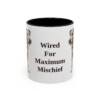 11oz Funny Fox Terrier (Wire) Mug, Black, front view