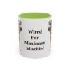 11oz Funny Fox Terrier (Wire) Mug, Light Green, front view