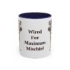 11oz Funny Fox Terrier (Wire) Mug, Navy, front view