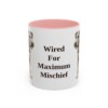 11oz Funny Fox Terrier (Wire) Mug, Pink, front view