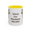 11oz Funny Fox Terrier (Wire) Mug, Yellow, front view