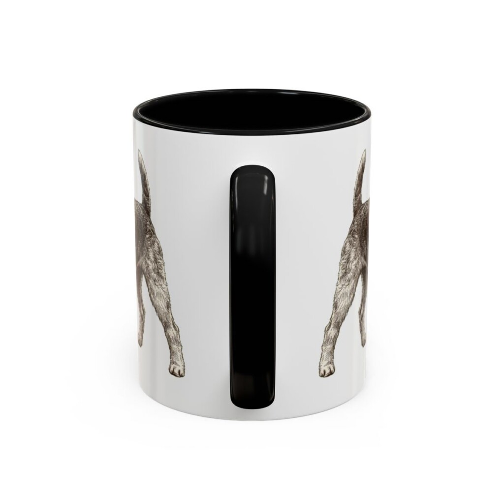 11oz Fox Terrier (Wire) Dog Mom Mug, Black, back view