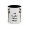 11oz Fox Terrier (Wire) Dog Mom Mug, Black, front view