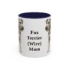 11oz Fox Terrier (Wire) Dog Mom Mug, Navy, front view
