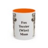 11oz Fox Terrier (Wire) Dog Mom Mug, Orange, front view