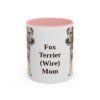 11oz Fox Terrier (Wire) Dog Mom Mug, Pink, front view